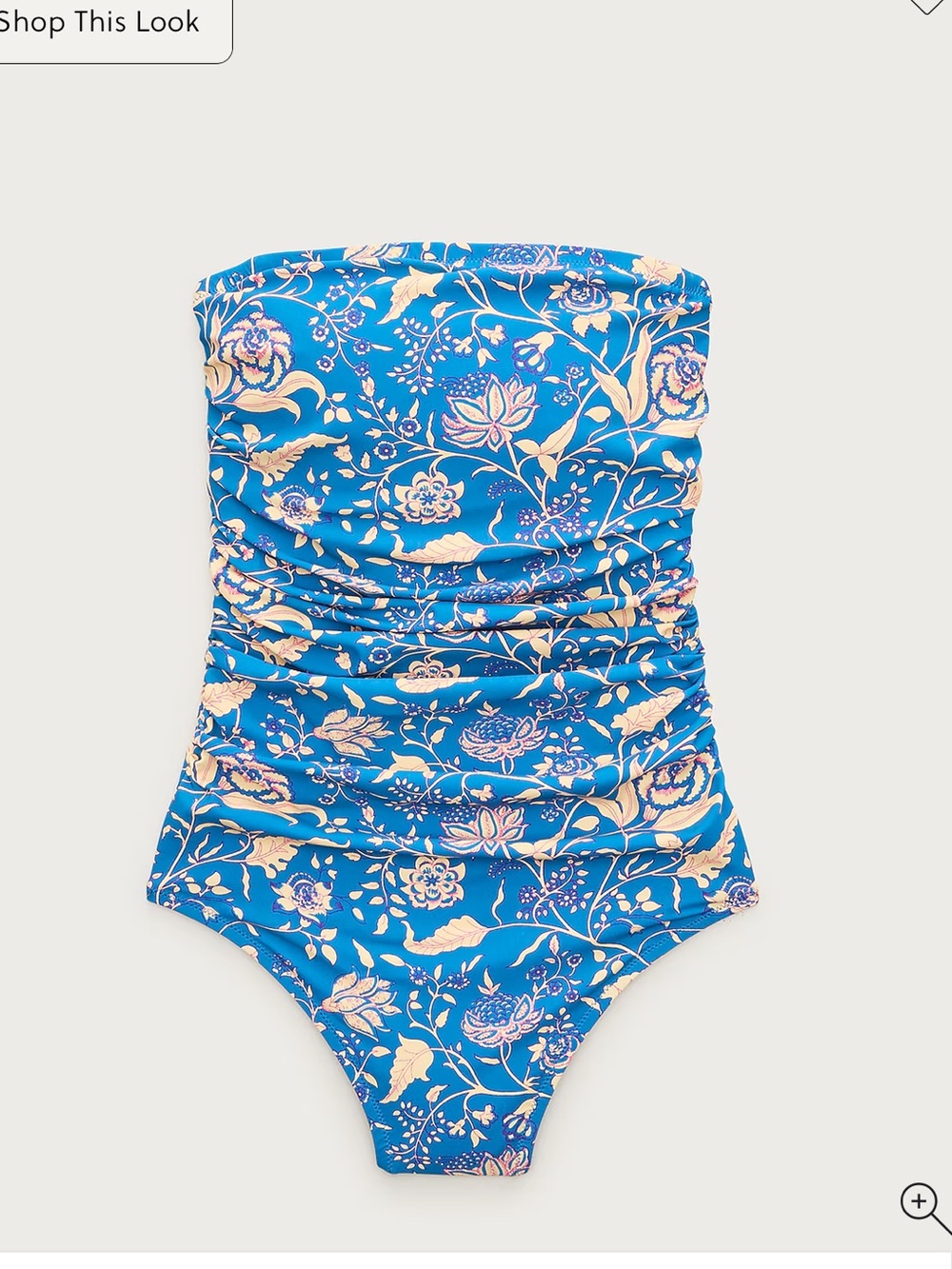 JCrew Gemma ruched bandeau Floral Strapless One-Piece Swimsuit - Picture 5 of 6